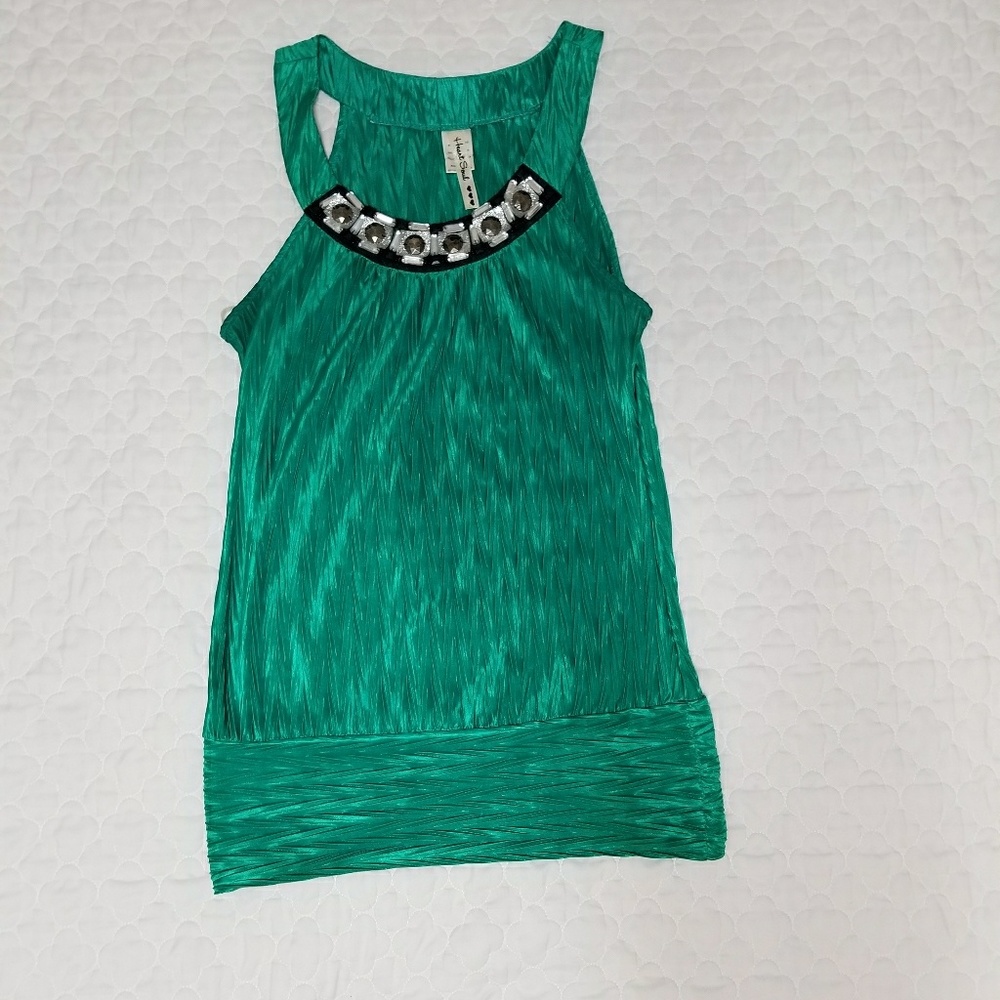 Emerald green Heart and Soul top