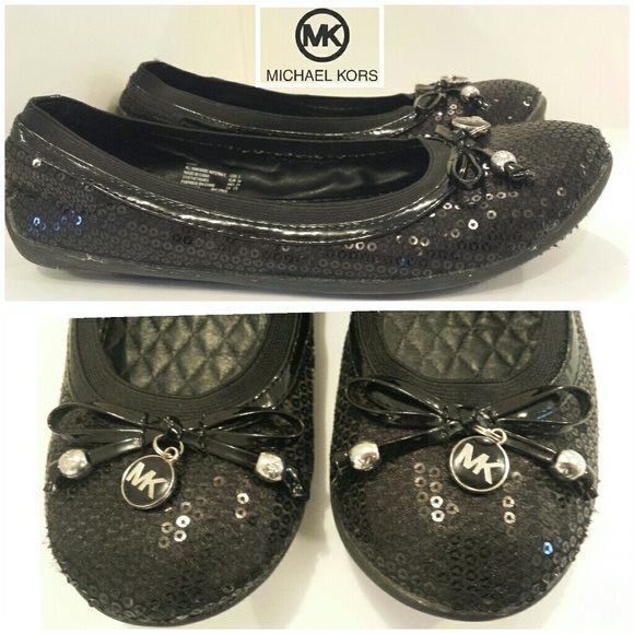 girls black sequin shoes