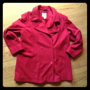 Red Pea Coat sz XXL