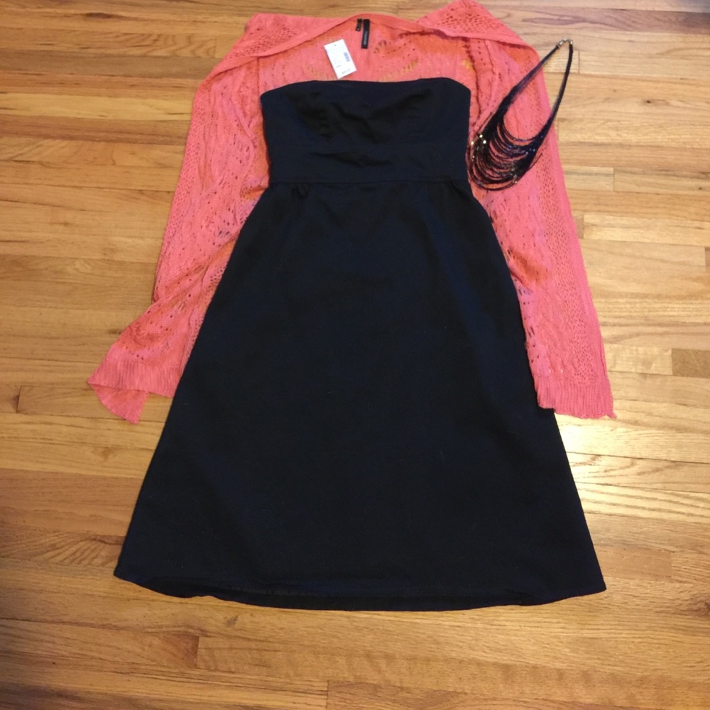 Strapless black dress!!🔥