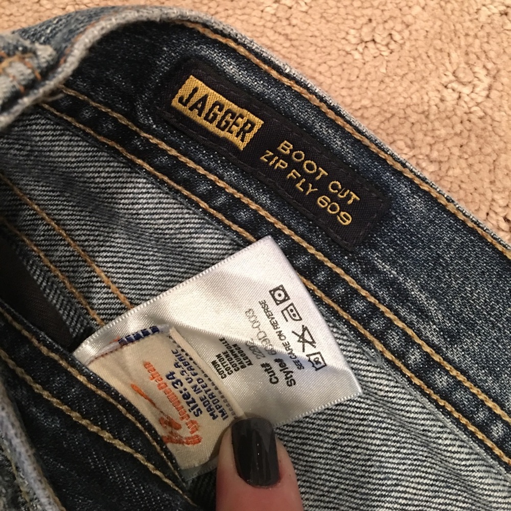 Mens Distressed Jeans Size 34 Lightly Worn