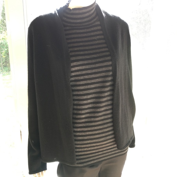 NEW ELIE TAHARI luxury cashmere black wool sweater - Picture 1 of 6