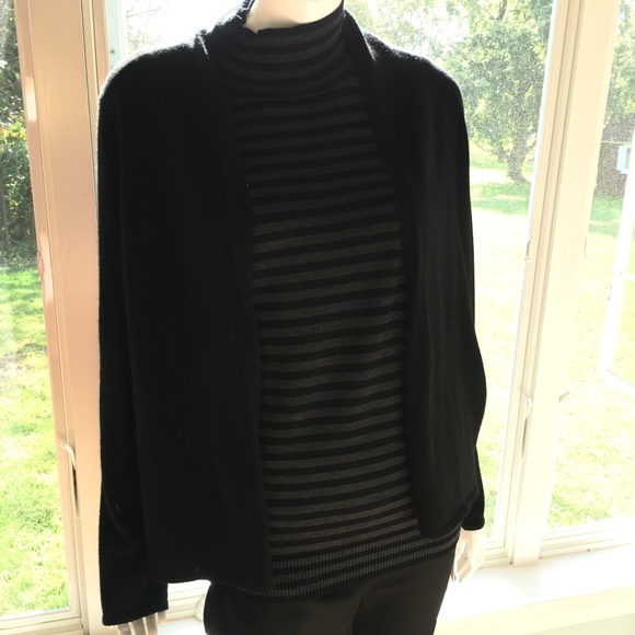NEW ELIE TAHARI luxury cashmere black wool sweater - Picture 3 of 6