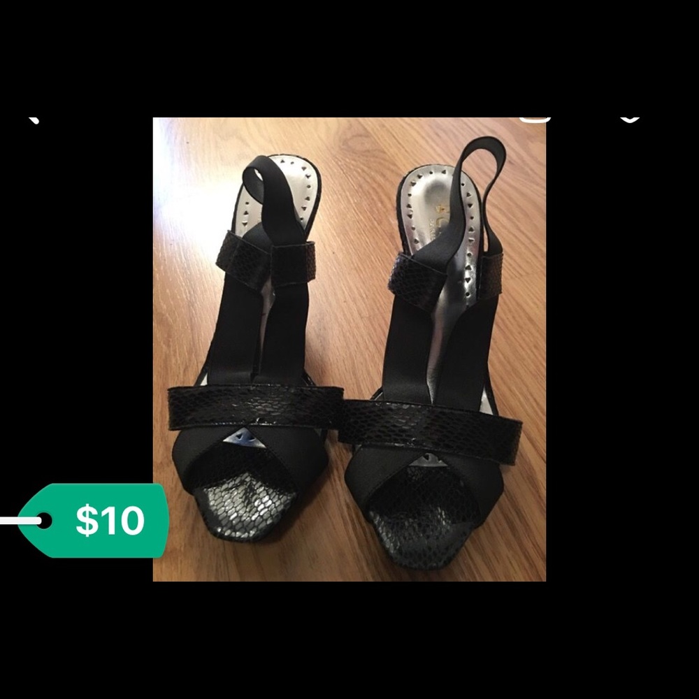 BCBG Black Snake skin Heels