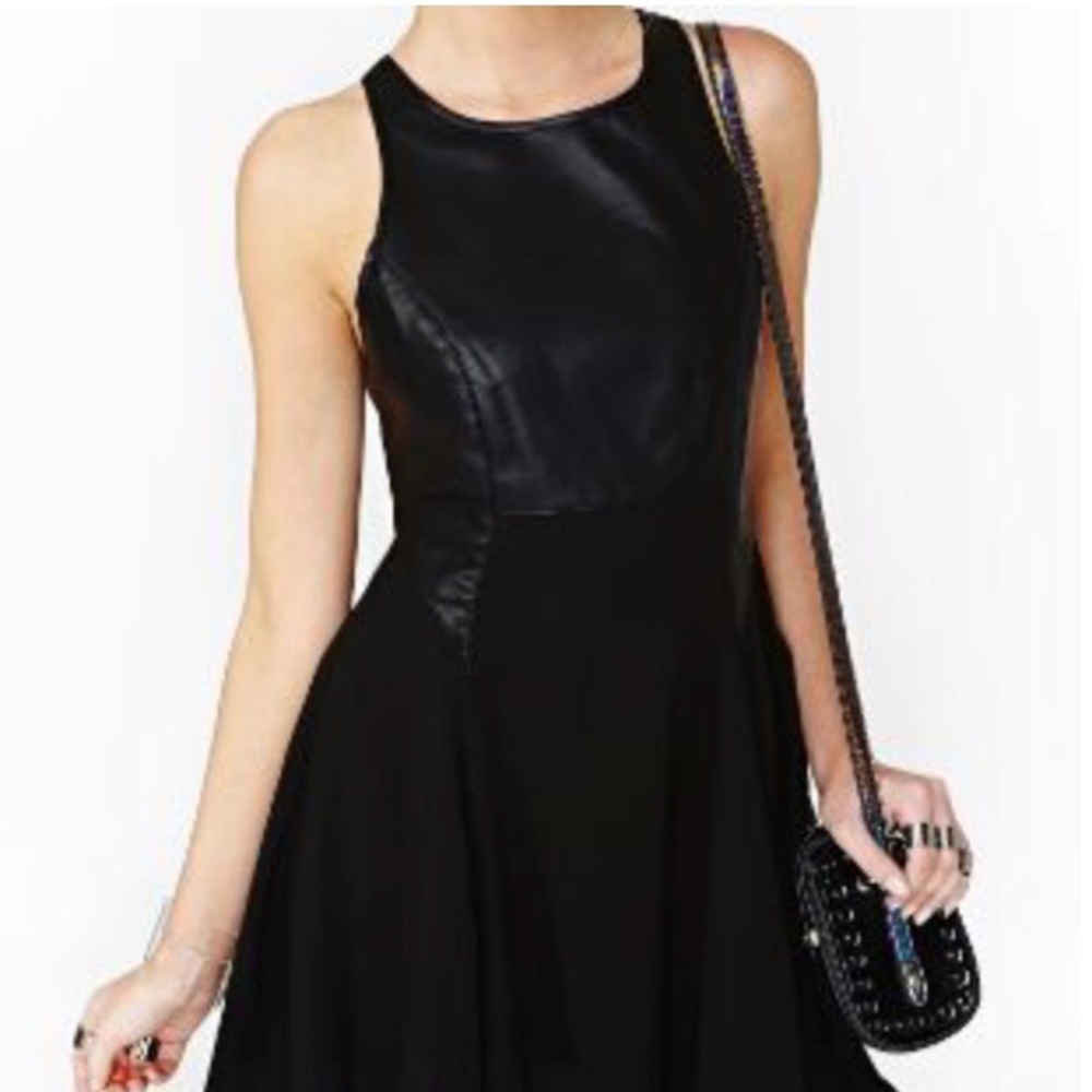 Black and Leather Party Dress