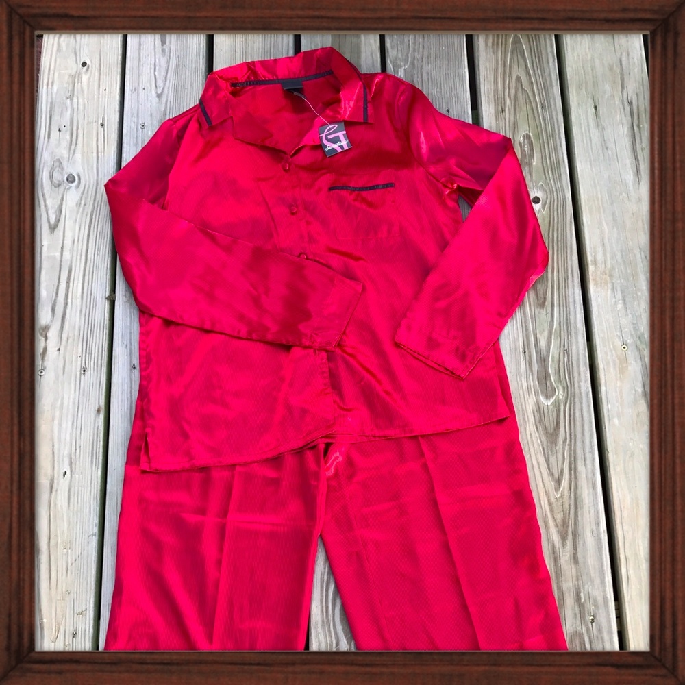 Secret Treasures Classic Red Satin Pajama Set