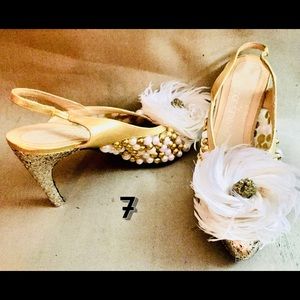 Charles Jourdan kitten heel embellished