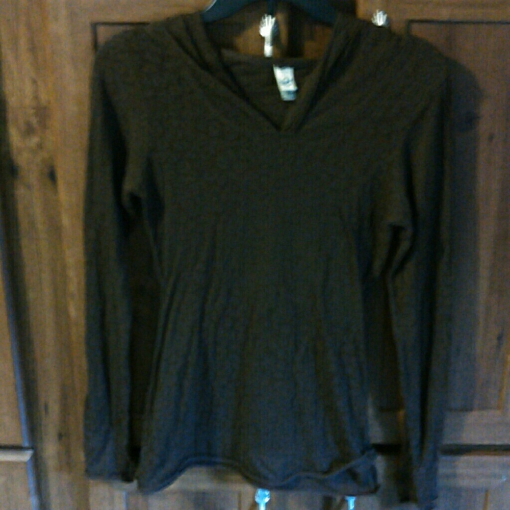 Burn out hooded shirt