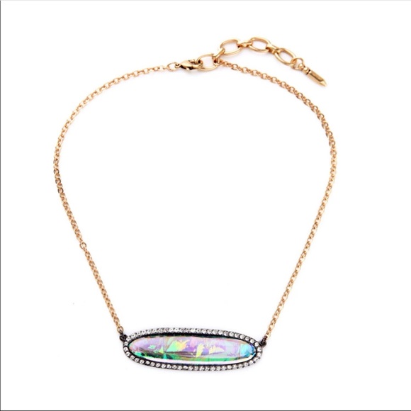 Iridescent crystal bar necklace - Picture 2 of 6