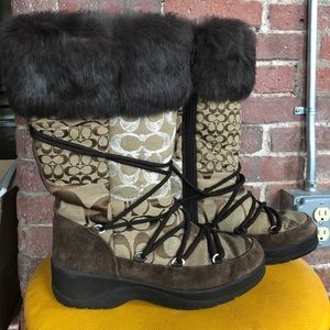 COACH Laurilyn fur-trimmed winter boots