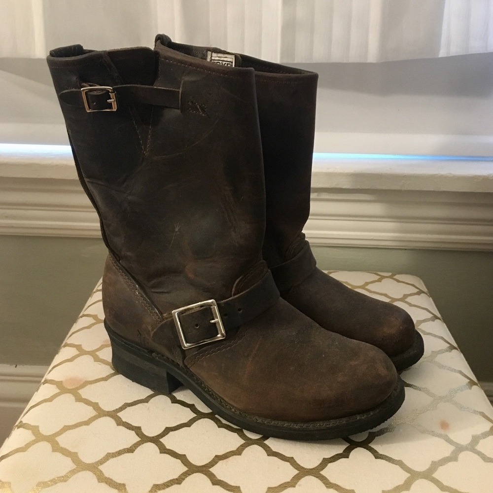 Frye dark brown mid-calf boots!