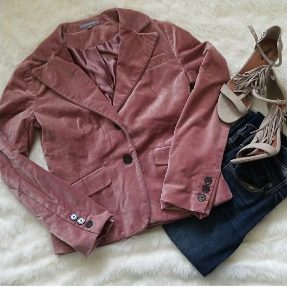 Blush velvet blazer Size 4 Ann Taylor