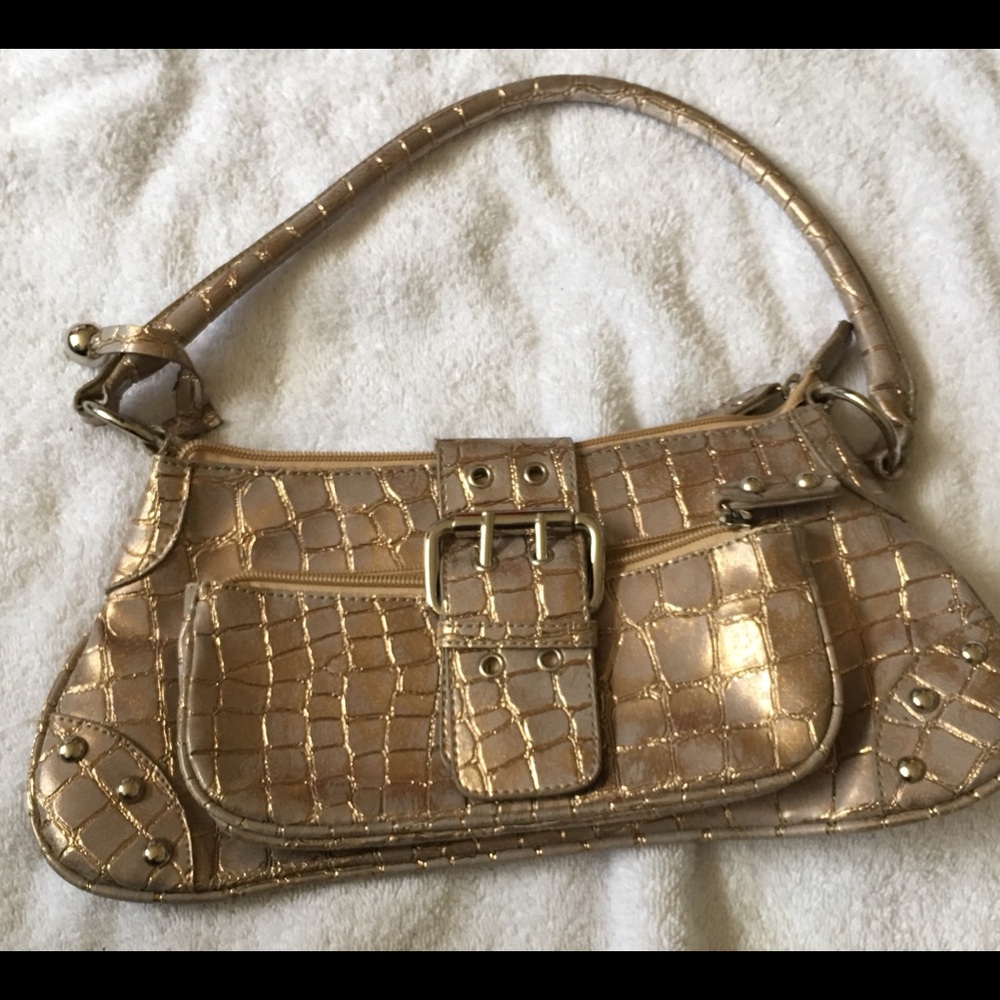 Metallic mini purse euc