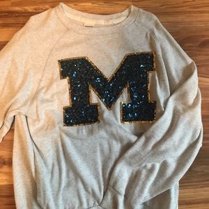 PINK University of Michigan long sleeve crewneck