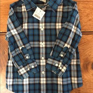 Crewcut- J.Crew toddler plaid shirt NWT