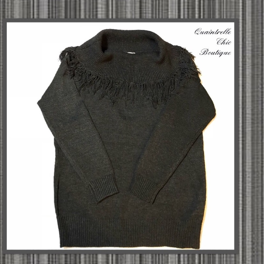 🎉HP🎉ADELE FRINGE OFF SHOULDER SWEATER - Picture 2 of 4