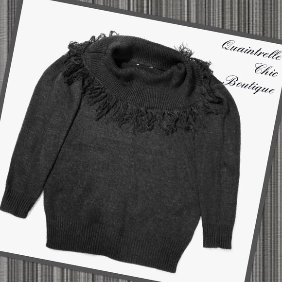 🎉HP🎉ADELE FRINGE OFF SHOULDER SWEATER - Picture 4 of 4