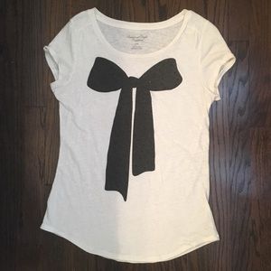 AE Cream Studded Bow Top - L