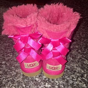 UGG Pink Bailey Bow Toddler size 8