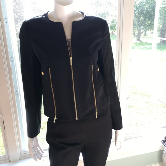 NEW MICHAEL KORS black gold blazer light jacket 6 - Picture 2 of 8