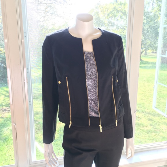 NEW MICHAEL KORS black gold blazer light jacket 6 - Picture 3 of 8