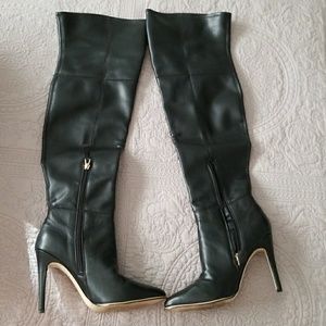 Over the knee leather boots