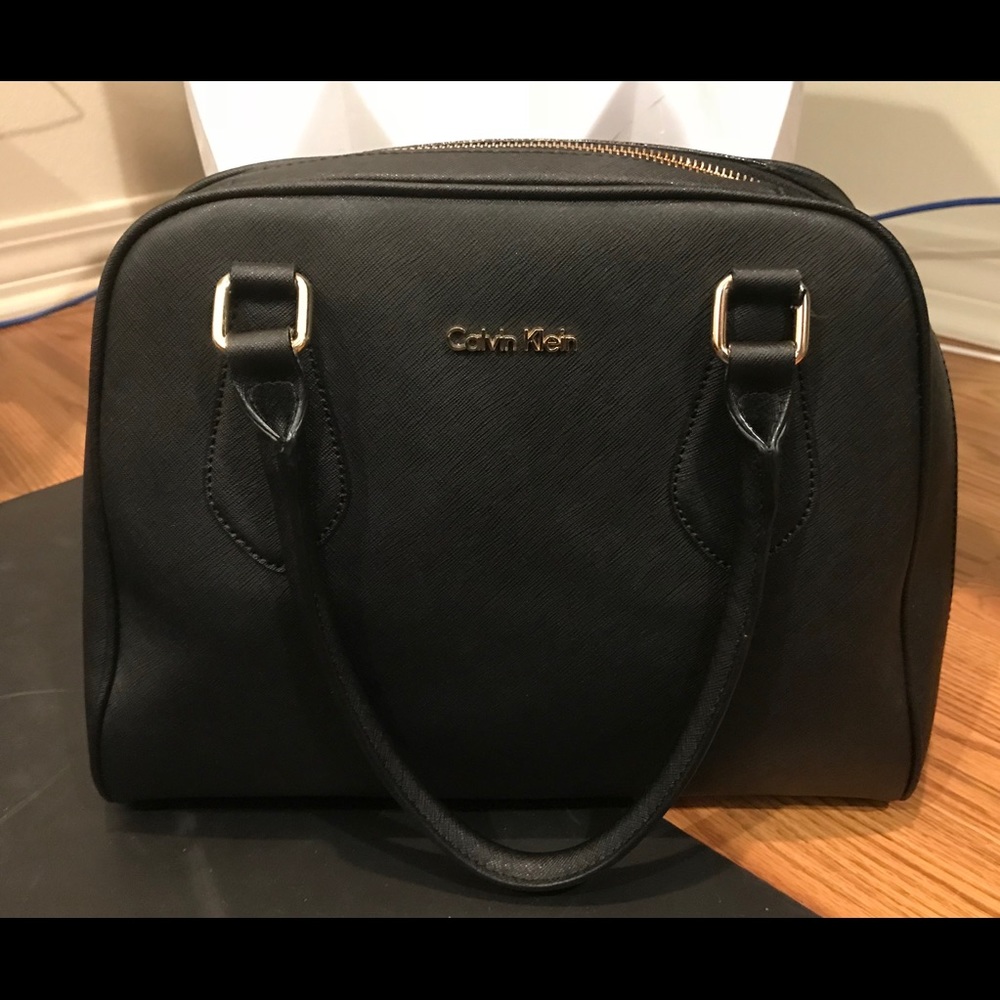 Calvin Klein black bowling style purse