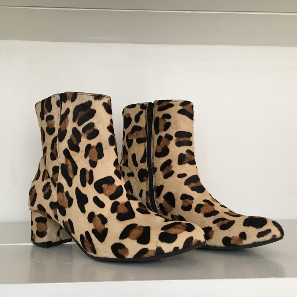 Leopard Calf Hair Booties