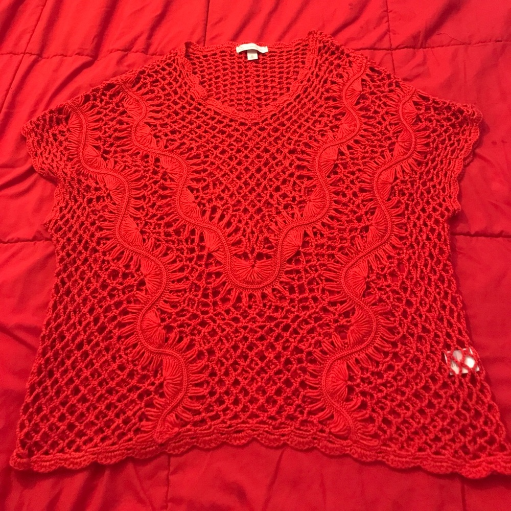 Db red crochet top