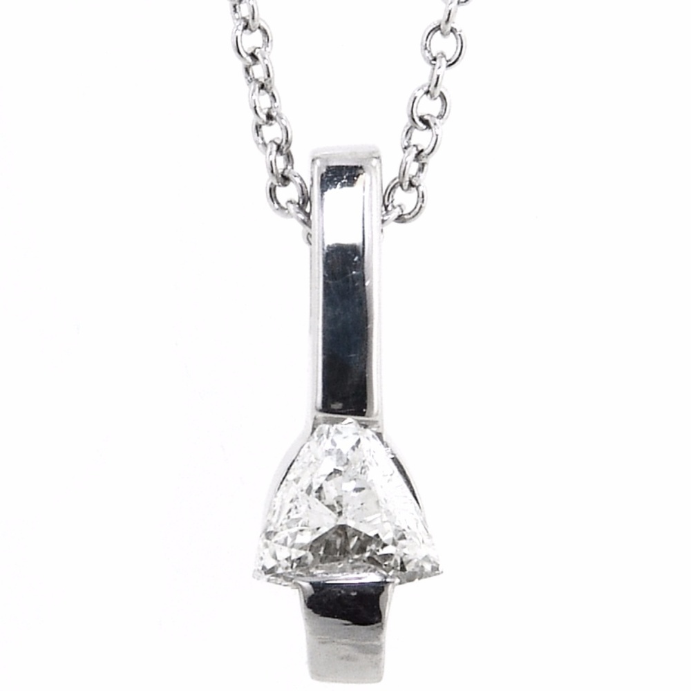 Diamond Pendant Trillion Cut 14k white gold