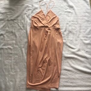 Boohoo midi blush pink dress