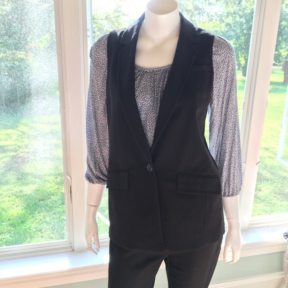 NEW MICHAEL KORS long tunic vest blazer black XS