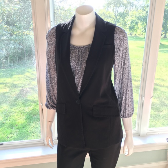 NEW MICHAEL KORS long tunic vest blazer black XS - Picture 2 of 6