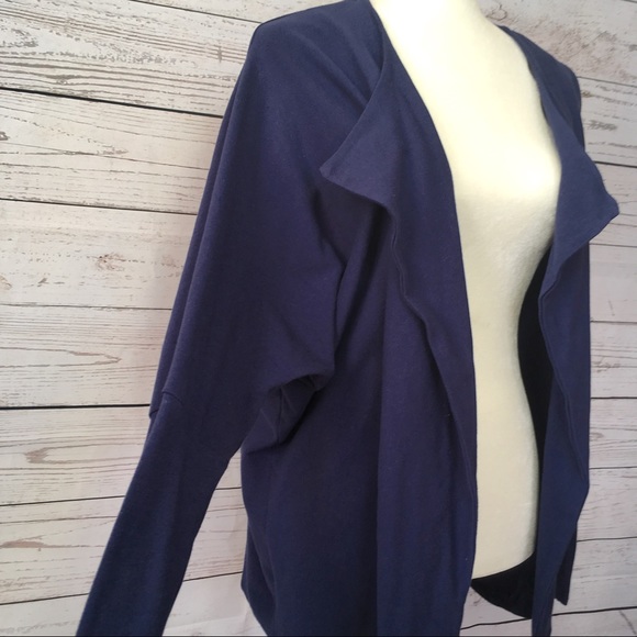 😎Oversize blue dolman sleeve open jacket/cardigan - Picture 2 of 7