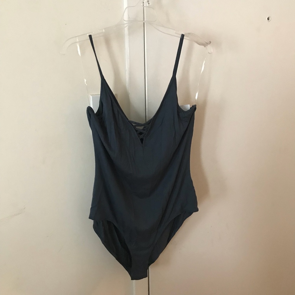 Green cross cross front bodysuit