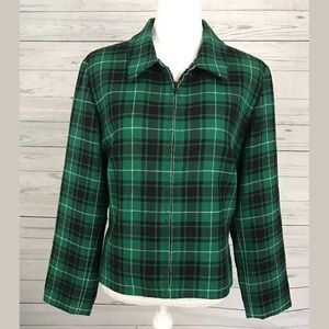 Vintage Holiday Pendleton Plaid Jacket 14 green