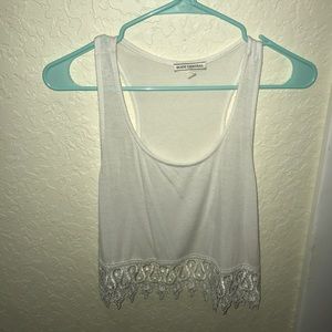 White crop top tank
