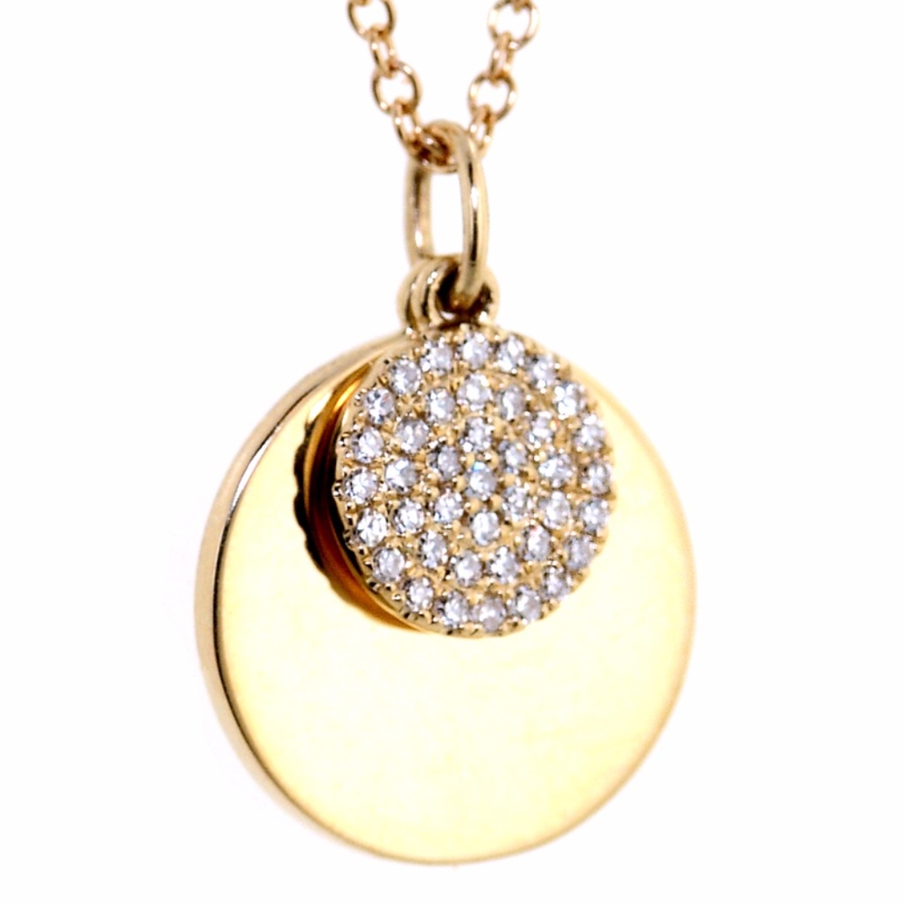 Diamond Circle Pendant 14k Yellow Gold FANCY!!!!!