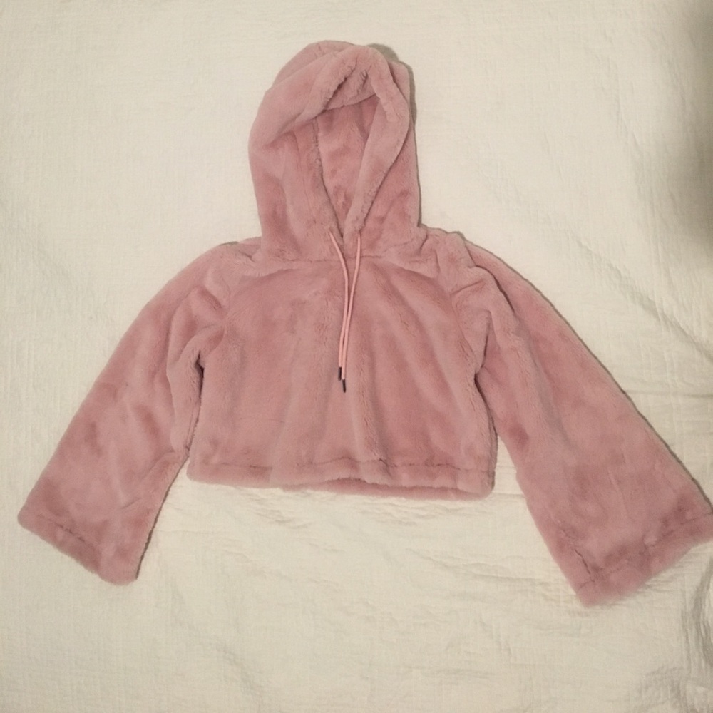Forever 21 Fuzzy Cropped Hoodie