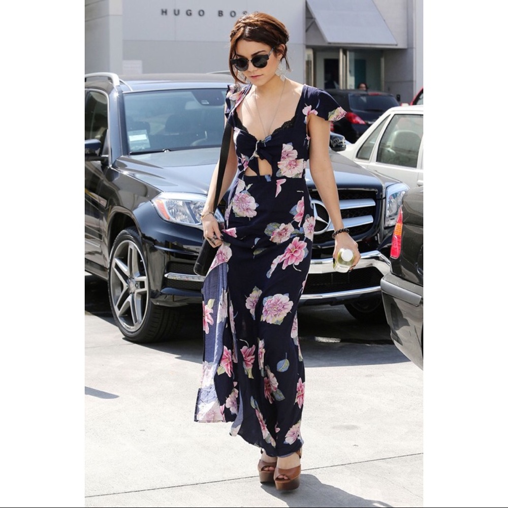 Vanessa Hudgens Urban Outfitters Floral Maxi Dress