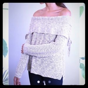 Taupe Off Shoulder Sweater