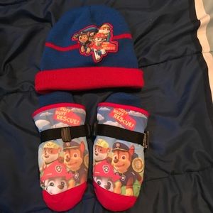 Paw patrol hat and gloves