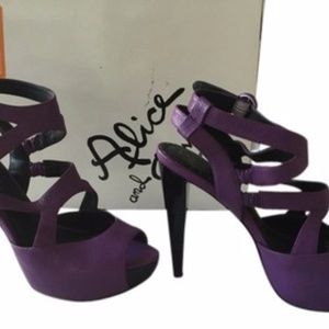Alice + Olivia Lila Sandal Purple, Black Platforms