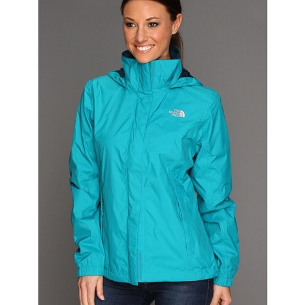 Size small turquoise The North Face rain shell