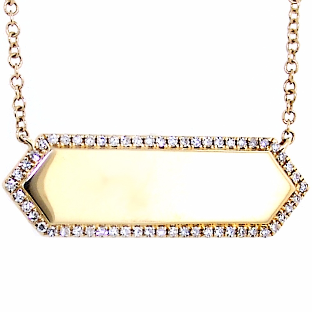 Diamond Pendant Bar 14k Yellow Gold !!!!!!