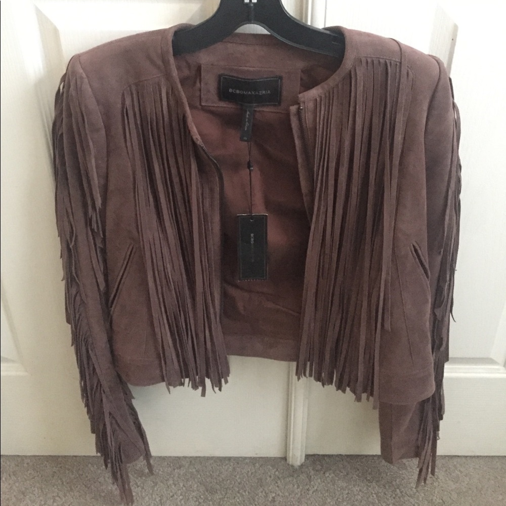 BCBGMAXAZRIA Boho fringe jacket