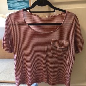 Urban Outfitters Red and White Stripped Crop Top