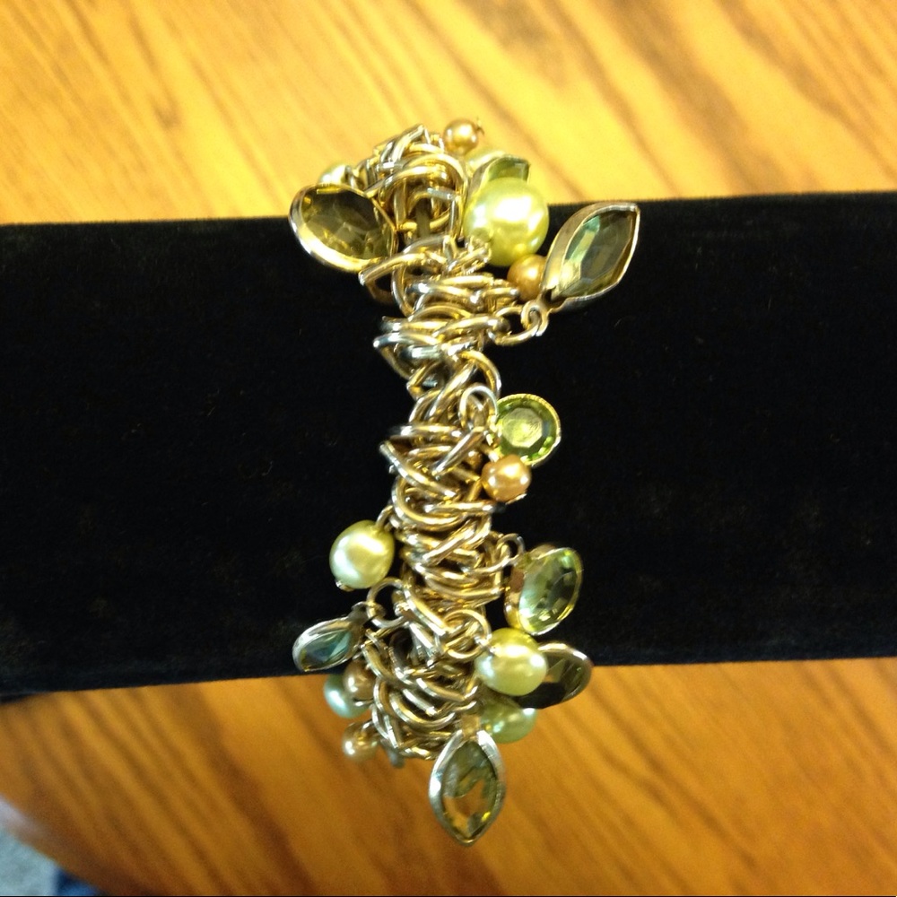 Gold and green bracelet
