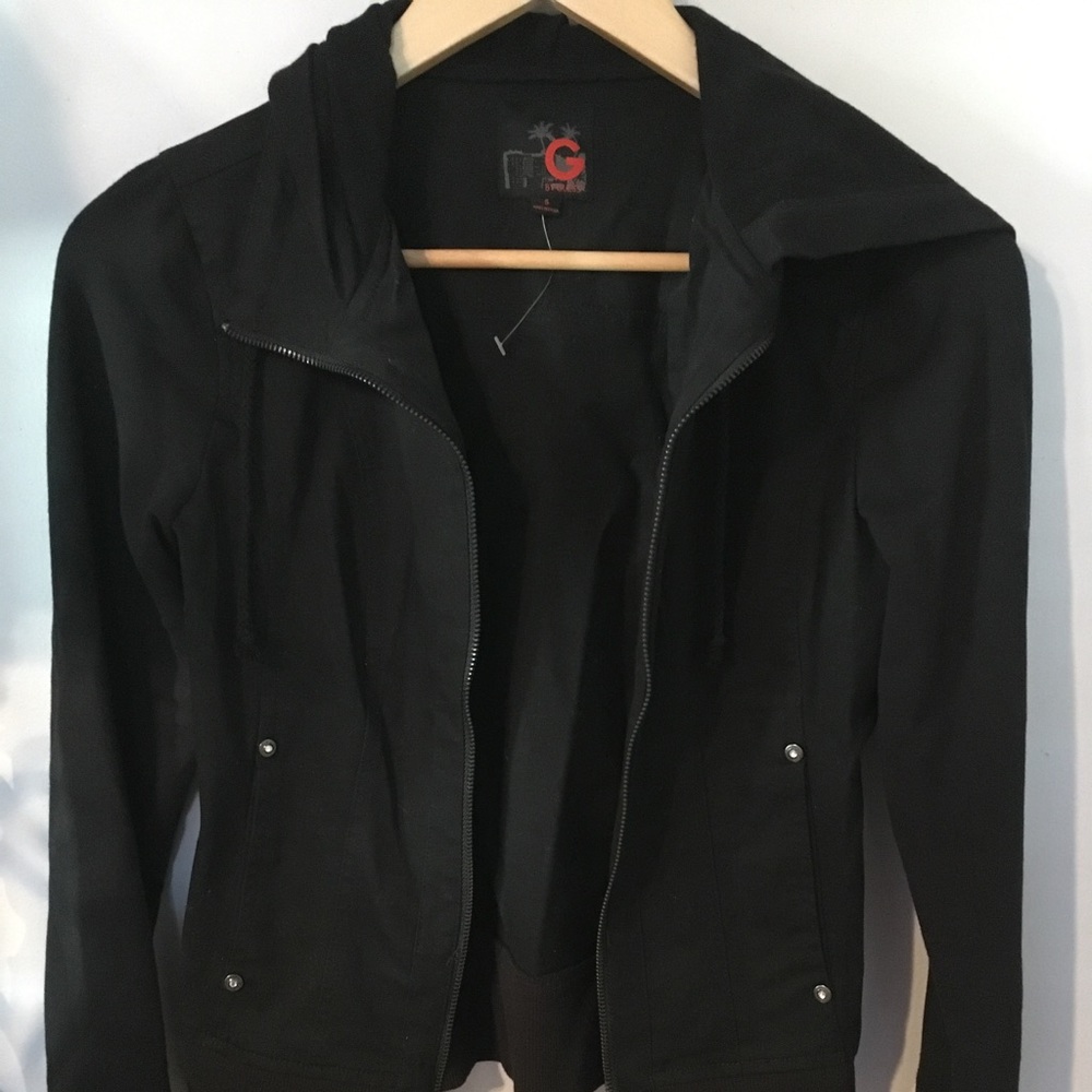 G by Guess jacket Size XS. Black. Hooded. Zipper