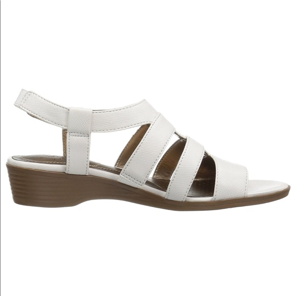 NIB White Comfort Slingback Kitten Wedge Sandal - Picture 8 of 9